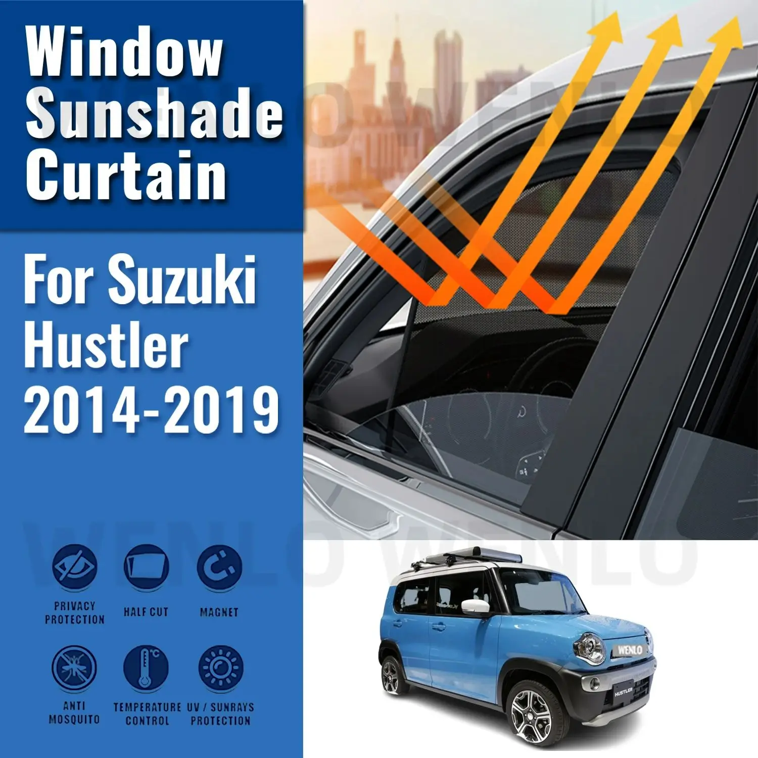 

Автомобильный солнцезащитный козырек MR31S для Suzuki 2014-2019, занавеска на переднее и заднее ветровое стекло, боковой детский козырек от солнца