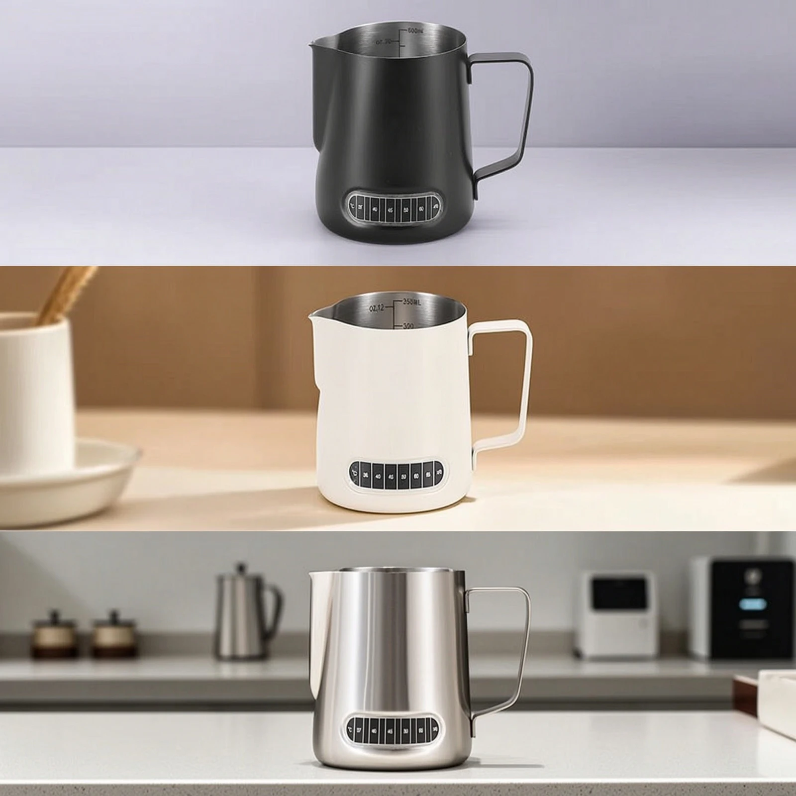 Milk Steaming Pitcher - Milk Frothing Cup with Scale Controlled