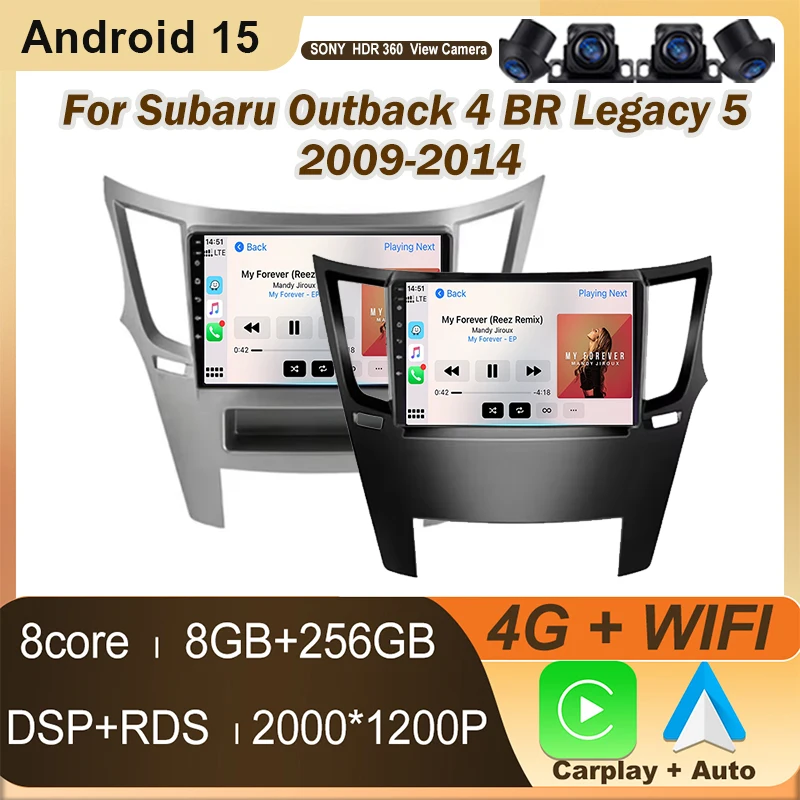 Car Radio Carplay Android Auto Player For Subaru Outback 4 BR Legacy 5 2009 - 2014 Autoradio 4G WIFI GPS Navigation NO 2Din DVD