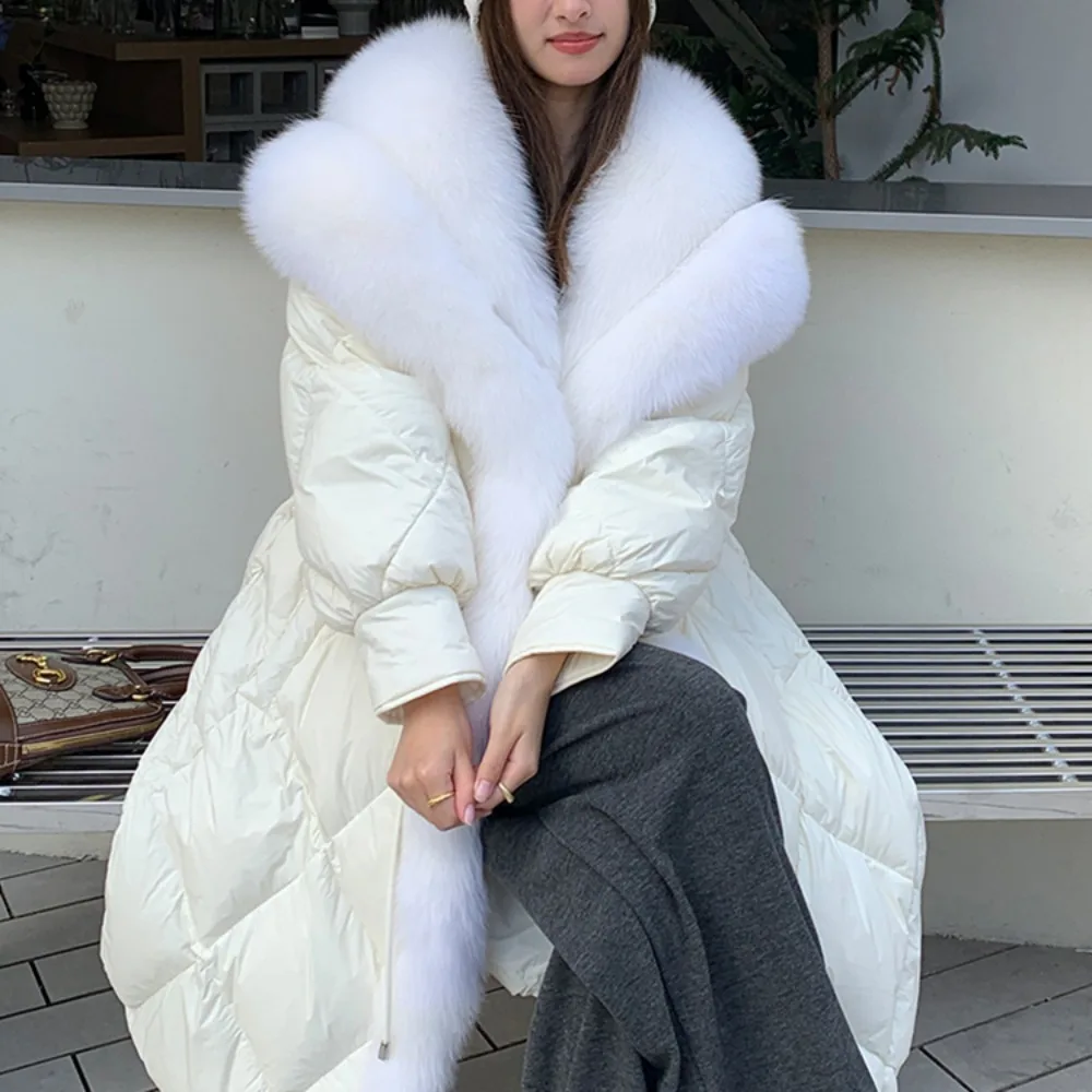 OFTBUY Long Goose Down Coat Women Warm 2024 New Winter Natural Real Fox Fur Collar Thick Fur Jacket Female Outwear Puffer Jacket