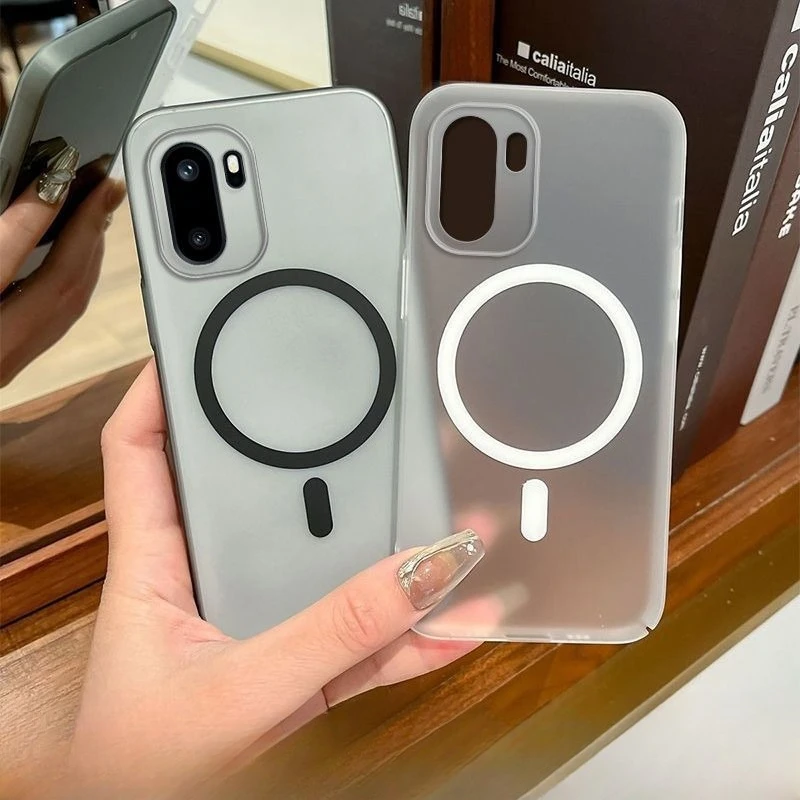 

For OnePlus 15R 15 13S 13T 13R 13 Case Simple Matte Transparent Magnetic PC Cover For OnePlus15 R Shockproof Bumper Funda