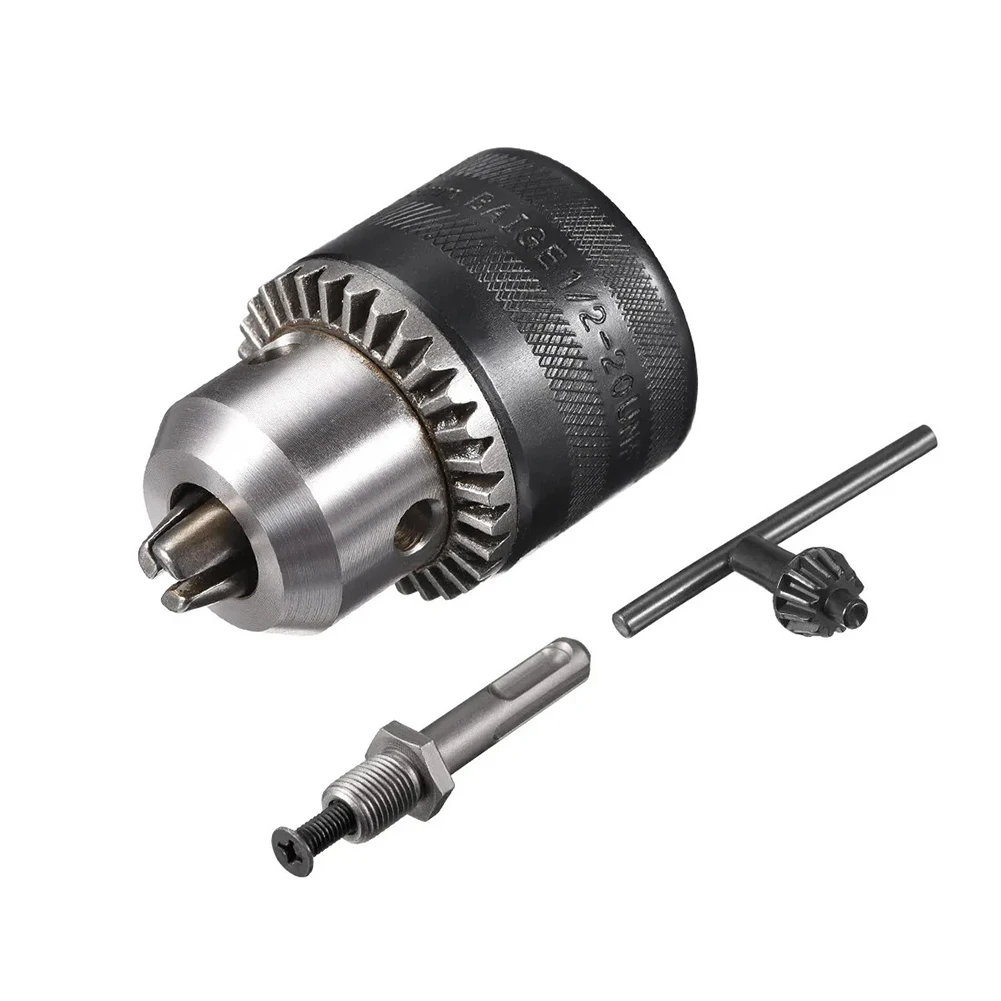 

1.5-13mm Precise Drill Chuck Converter 1/2"-20UNF Thread Quick Change Adapter SDS-Plus- Round Shank 3-Jaw Key Drill Chuck