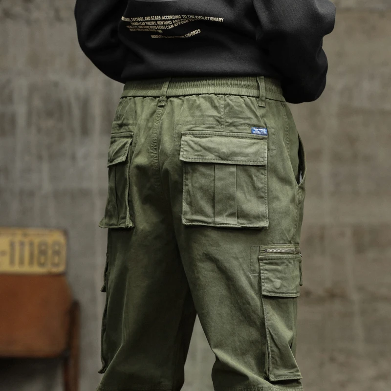 جديد الخريف سراويل تقليدية للرجال جيوب كبيرة فضفاضة تناسب ملابس العمل المريحة السراويل ماجيك الشريط مكبل فضفاض حجم متنوعة #2