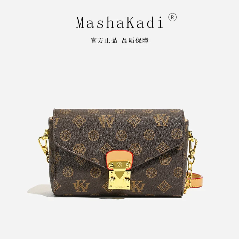 

Summer Designer New Fashion Chain Strap High Quality Shoulder Crossbody Bag Vintage Print Envelope Clutch Bag