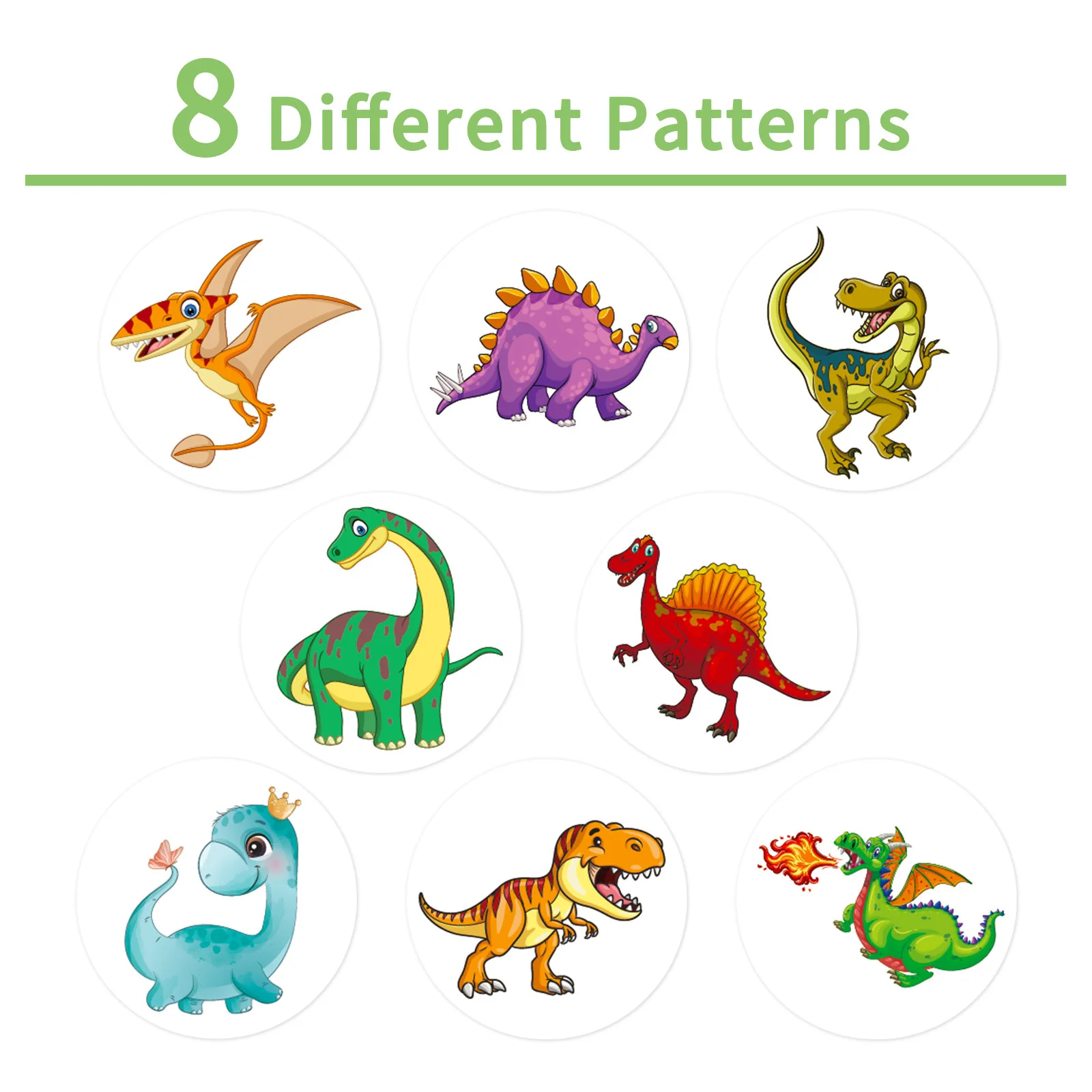 500PCS /1 Roll 2.5cm/1inch Jurassic Park Dinosaur Animals Graffiti Stickers For Furniture DIY Chair Toy Car Trunk Computer