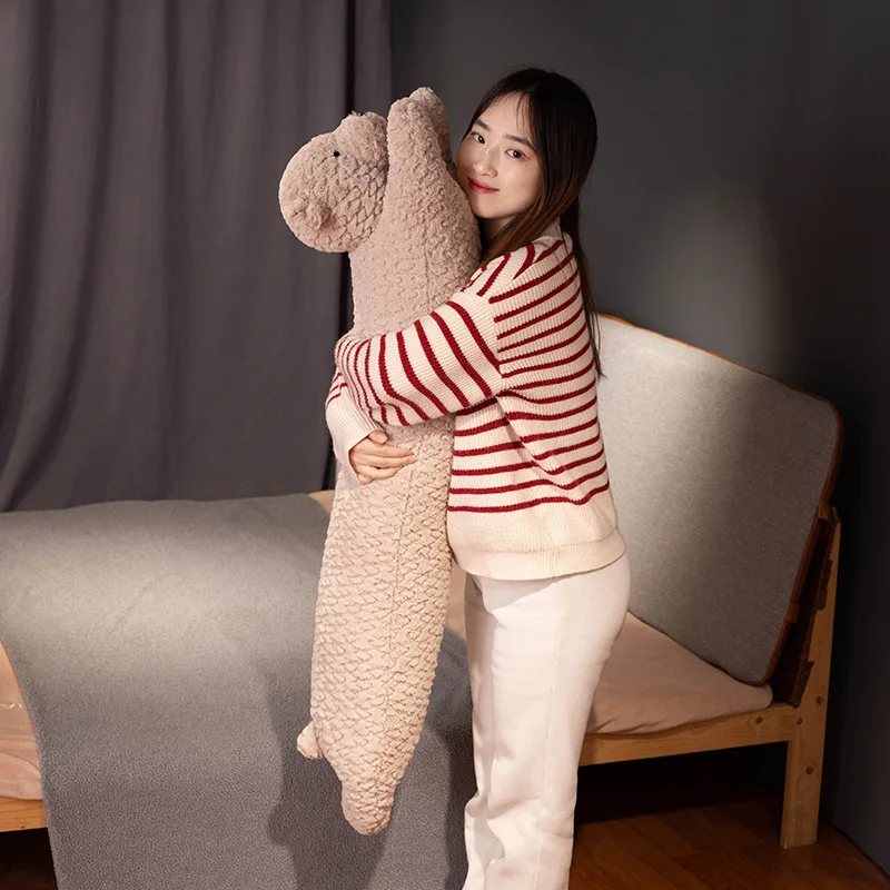 Almohada larga suave de tamaño gigante para niños y niñas, cojín de felpa de conejo, oso de peluche, regalos populares de cumpleaños, 90/120CM