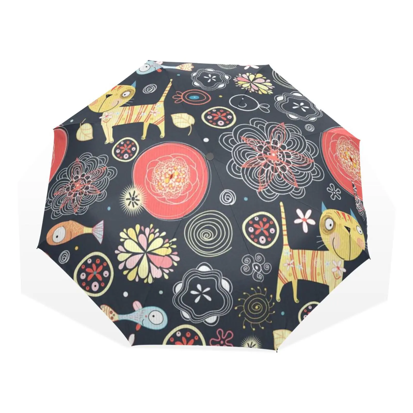 

cute cartoondiversification style Pattern Folding Umbrella Umbrella Portable Folding Sunny and Rainy UmbrellaParasol Sunny ﻿