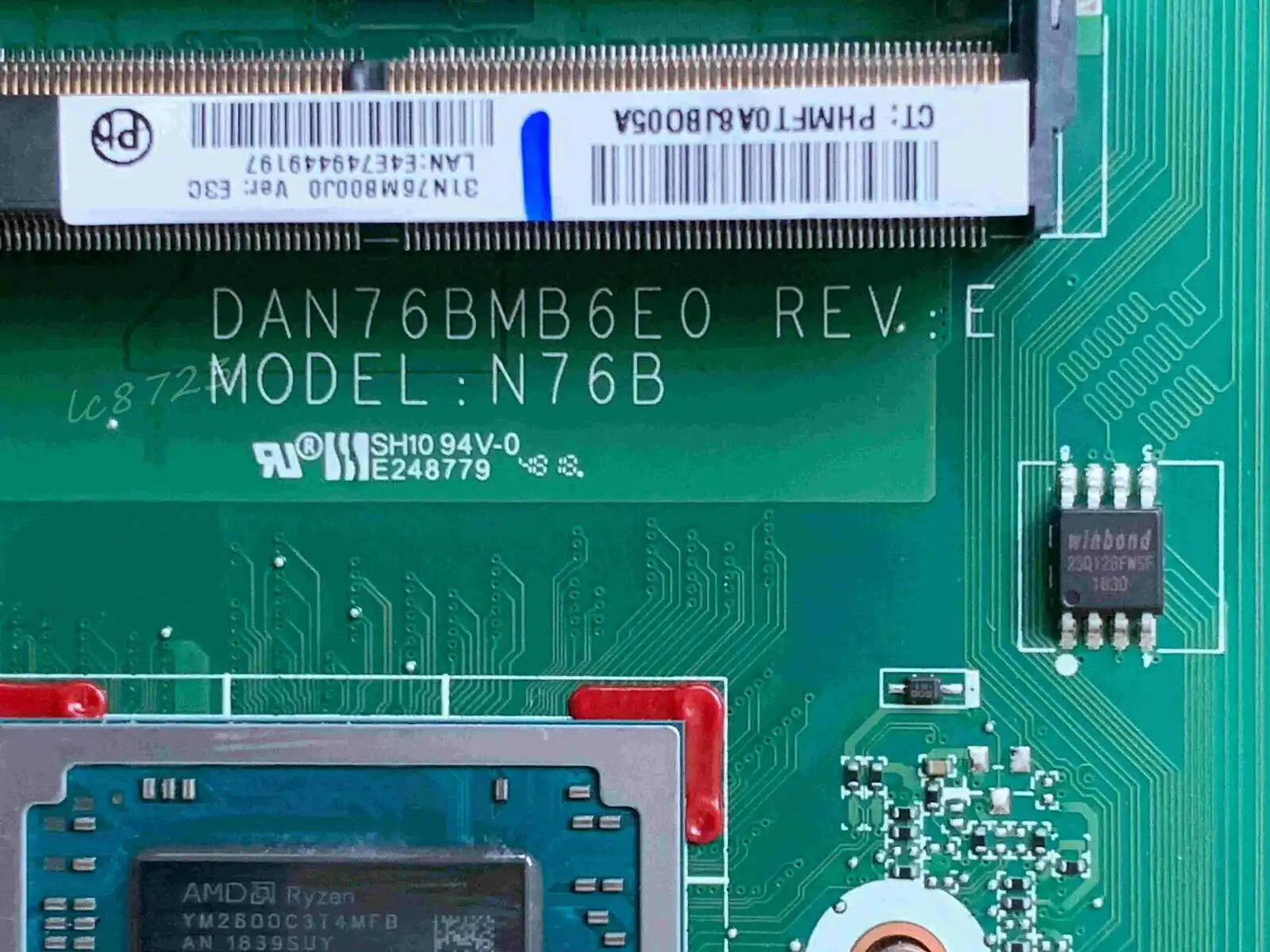 Imagem -03 - para hp 24-xa 27-xa Placa-mãe Ryzen3 3200u Ryzen5 2600h Ryzen5 3500u Ryzen 2800h Dan76bmb6e0 L46055001 L20486-008 L20486-004