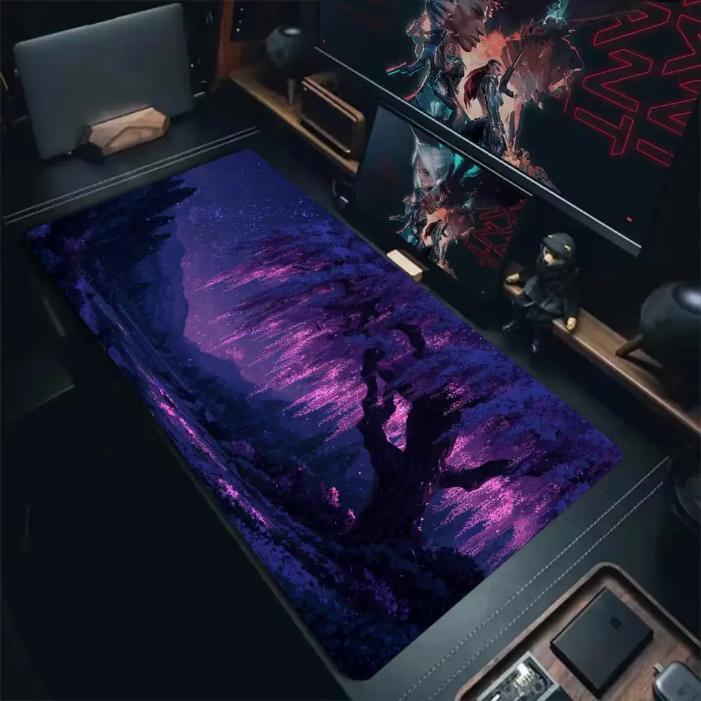 

Загадочное гигантское дерево и звездное небо 30X80 см коврик для мыши настольный коврик с прошитыми краями нескользящие настольные аксессуары игровой коврик ковер для мыши