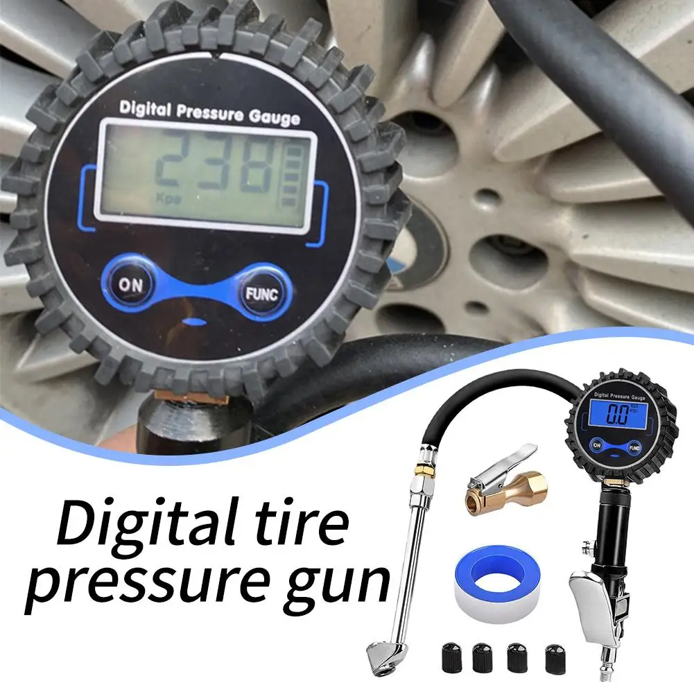 

200PSI Car Portable Digital Tire Pressure Tool LED Tire Display Liquid Inflation Electronic Pressure Tire Crystal Gauge Dig D7T7