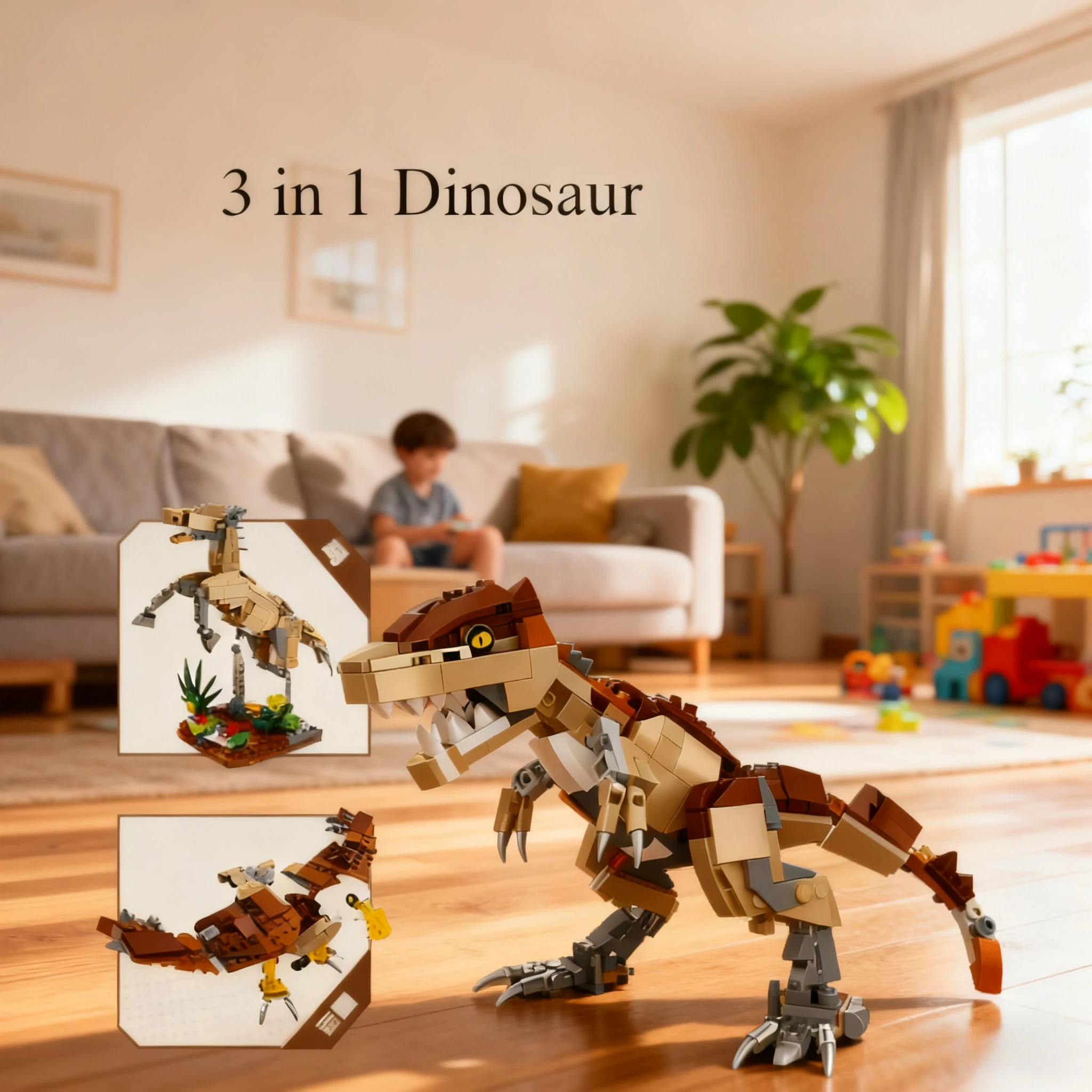 

3 в 1, модель тираннозавра Рекса, строительные блоки, наборы игрушек, разные формы, динозавр, попугай, птица, кирпичи, игрушки для детей, Рождественский подарок