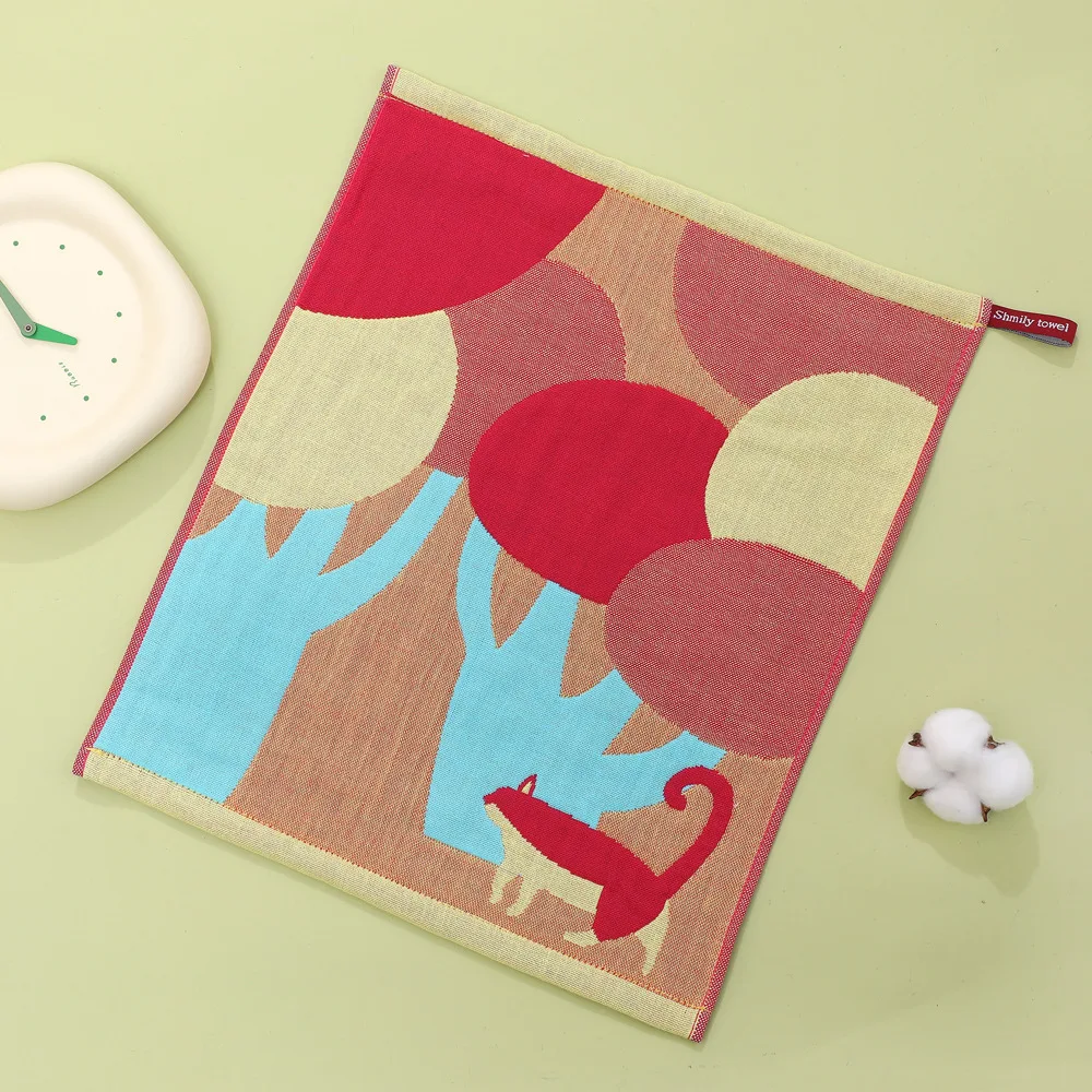 مناشف شاش قطنية كرتونية، مناشف أطباق، زهور، للحمام والمطبخ، 35*40 سم، رقيقة، 4 قطع، 26 أنماط