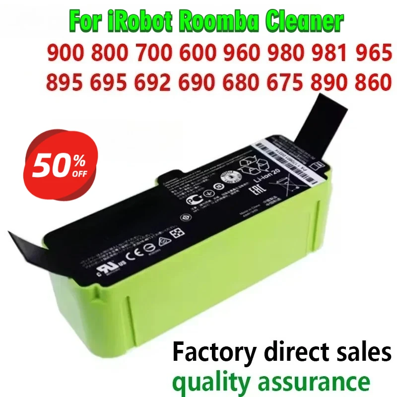 

Lithium Ion Battery for IRobot Roomba Cleaner 900 800 700 600 Series 960 980 981 965 895 890 860 695 692 680 675 Part