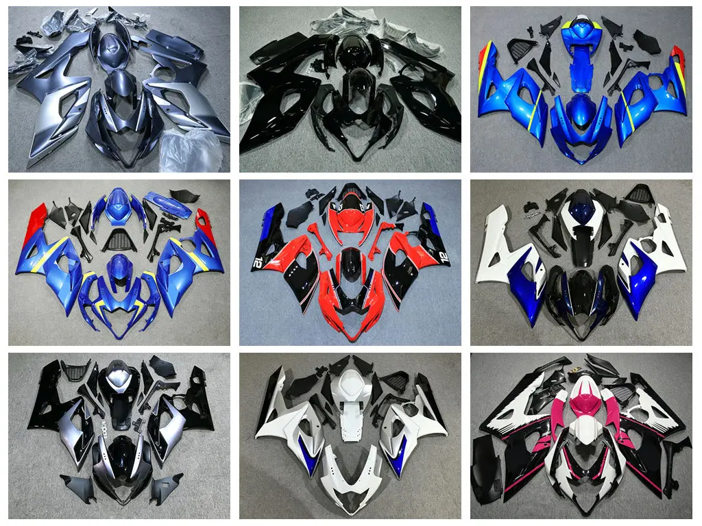 Suitable for Suzuki GSXR1000 K5 from 2005 to 2006. Motorcycle exhaust hood shell kit accessories. Customizable.
