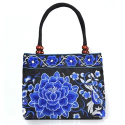 Borsa a tracolla da donna con ricamo borse piccole borse con manico superiore da donna ricamate floreali in stile nazionale borsa con patta per perline Bolsas