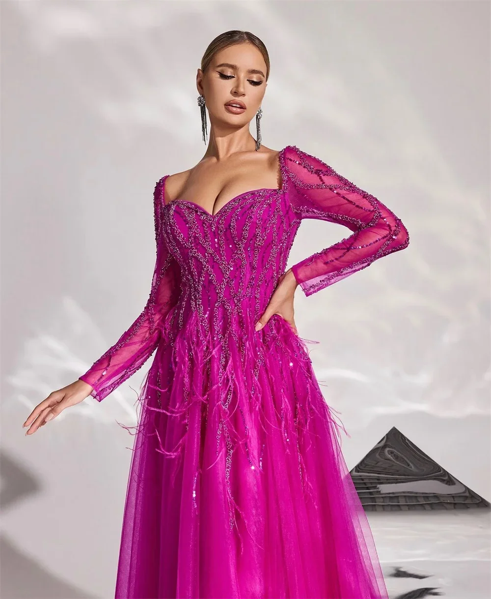 Evening Gown Formal Dearin Ye Square Collar A-line Floor Length Skirts Tulle Bespoke Occasion Dresses Prom Dress Saudi Arabia