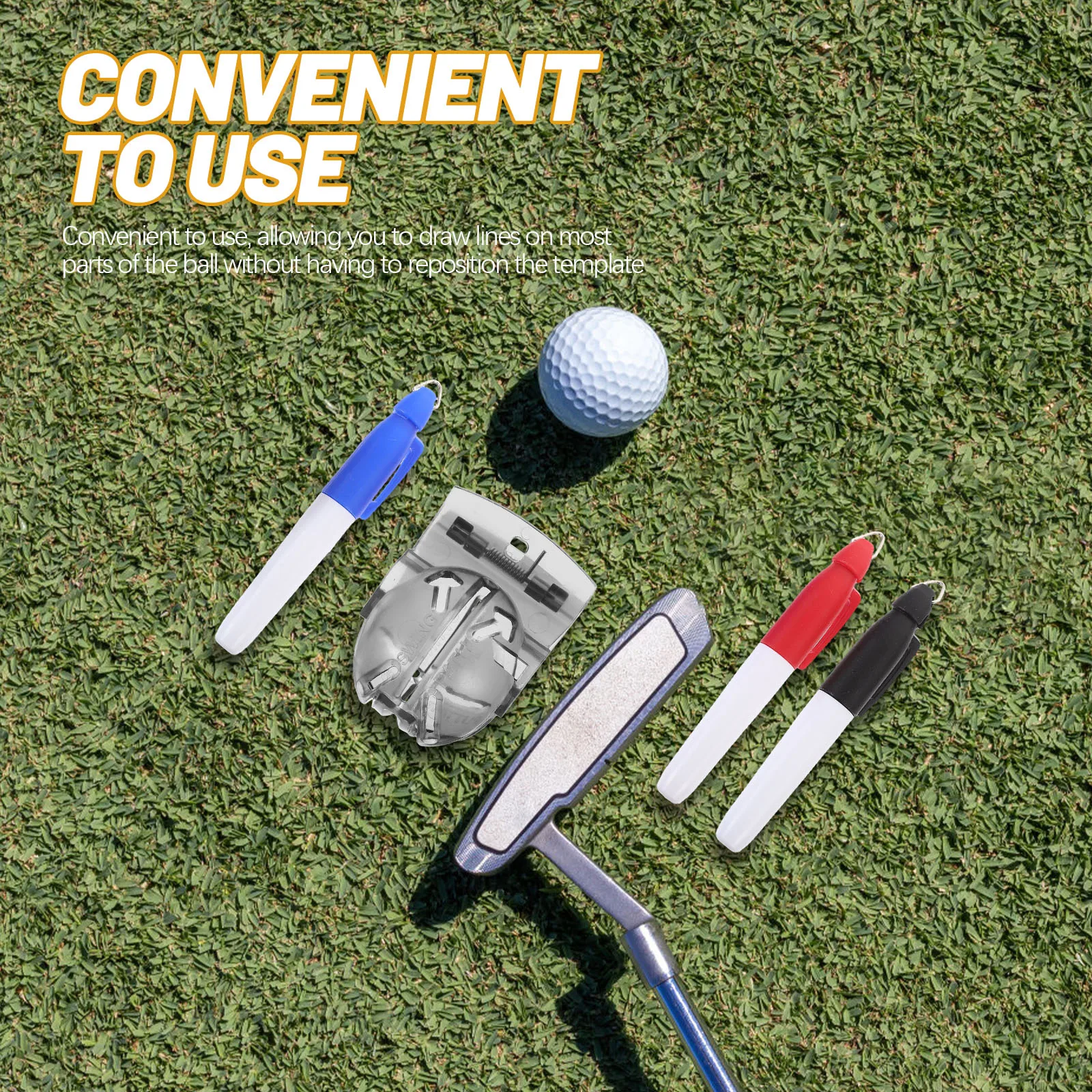

1 set 1 Set Golf Ball Alignment Tool Durable Reusable Plastic Stencil For Line Marking Outdoor Golfing Practice Accessory
