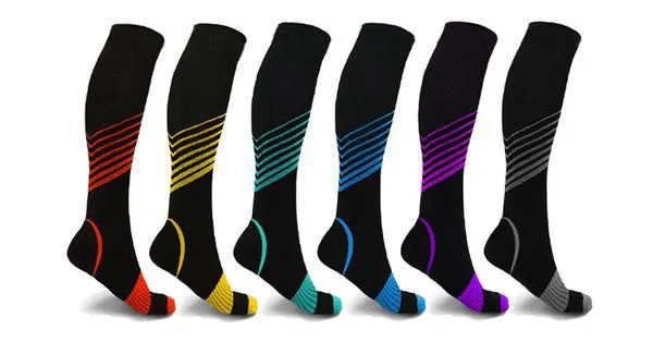 Socks womenNylon Silk Pressure Socks Multicolor Compression Sports Men Women Running Long Tube Hockey Basketball Knee High