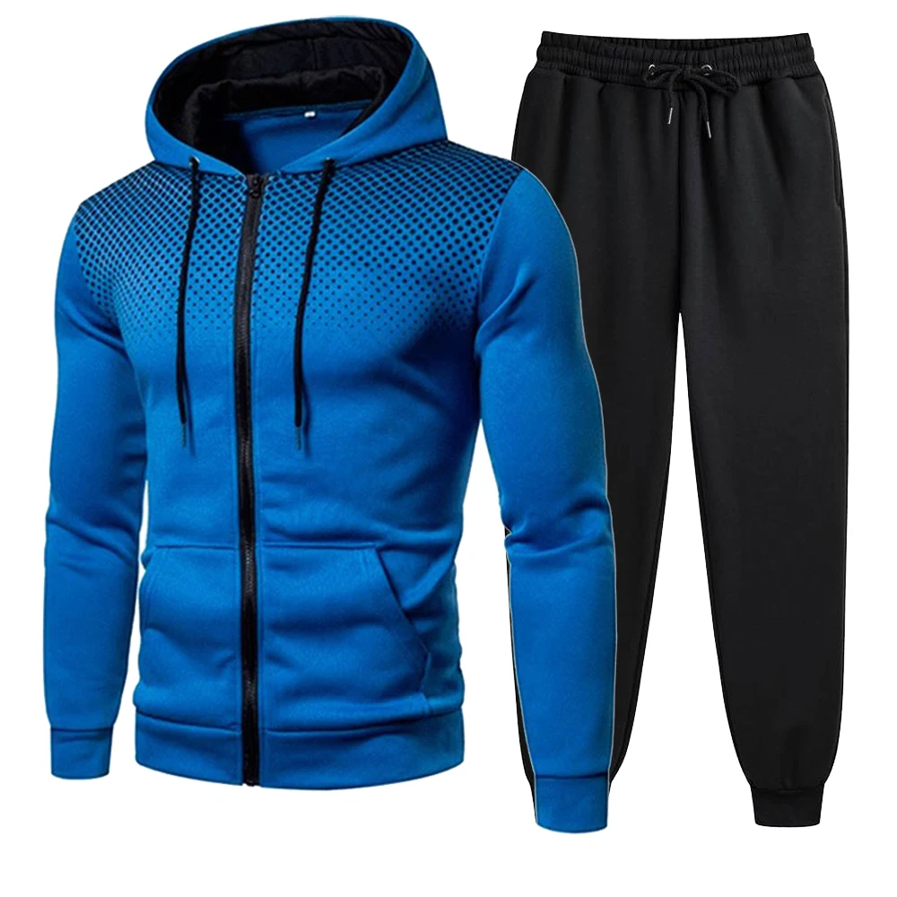 Mens Tracksuits Men's Clothing Men Sets Hoodie Set Zipper Sweatshirt Casual Sport Sweatpants Man Sweat Suit Set Running view 6