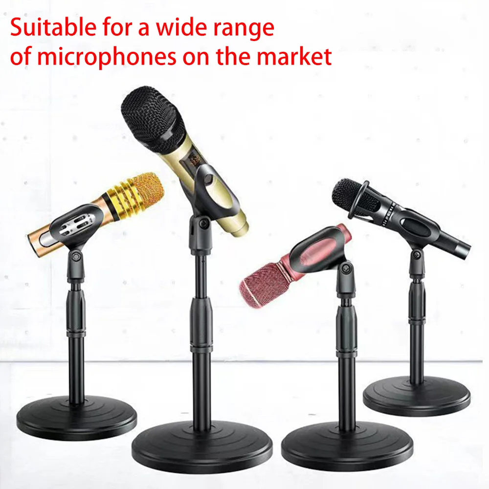 1/2/5pcs Microphone Retractable Desktop Stand Desktop Disc Microphone Stand Live Streaming Desktop Stand Microphone Clip