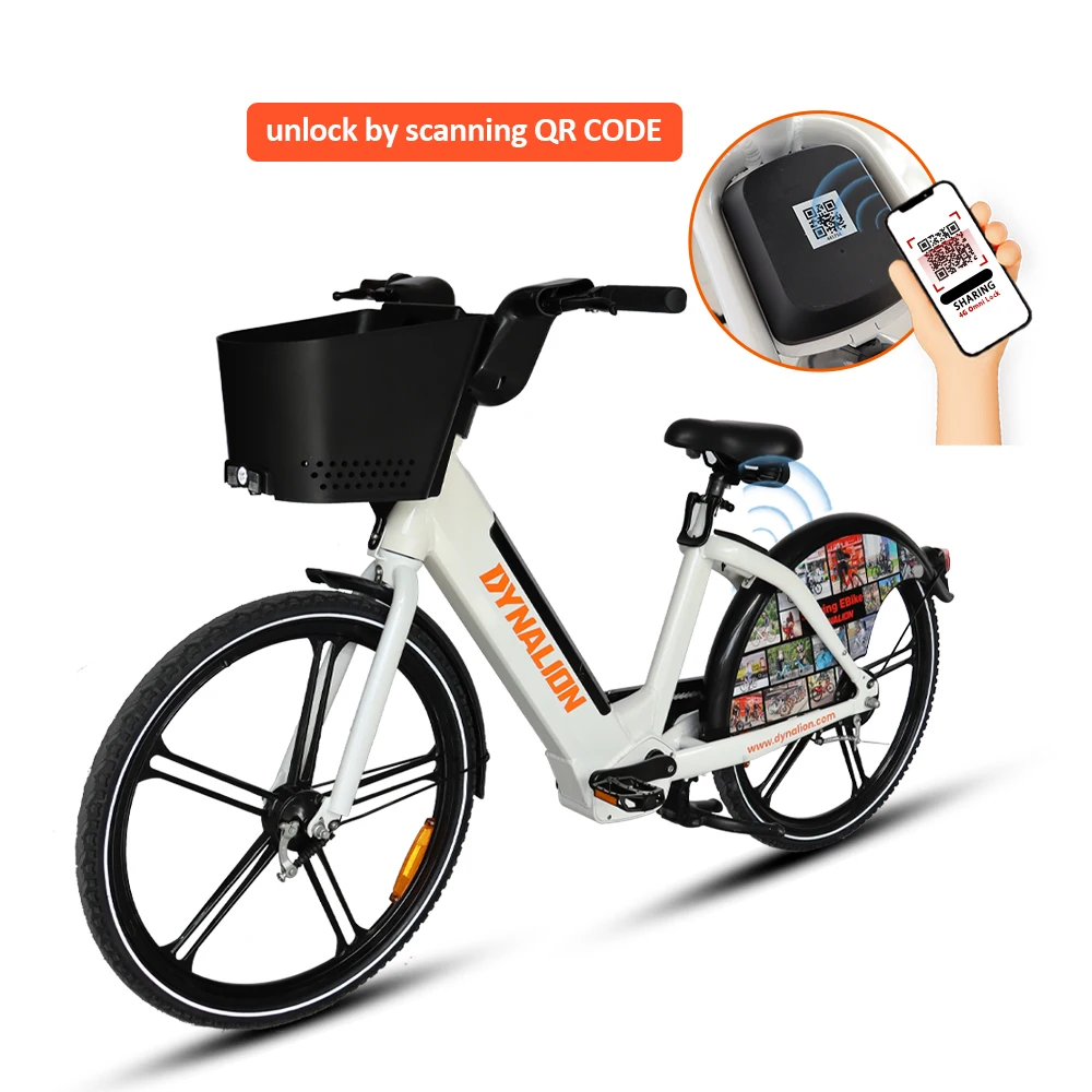 Wholesale QR Code Lock Without Station Bluetooth Rental Business Manufacturers Custom 24 Inch 26 Inch Sharing Electric Bicycle