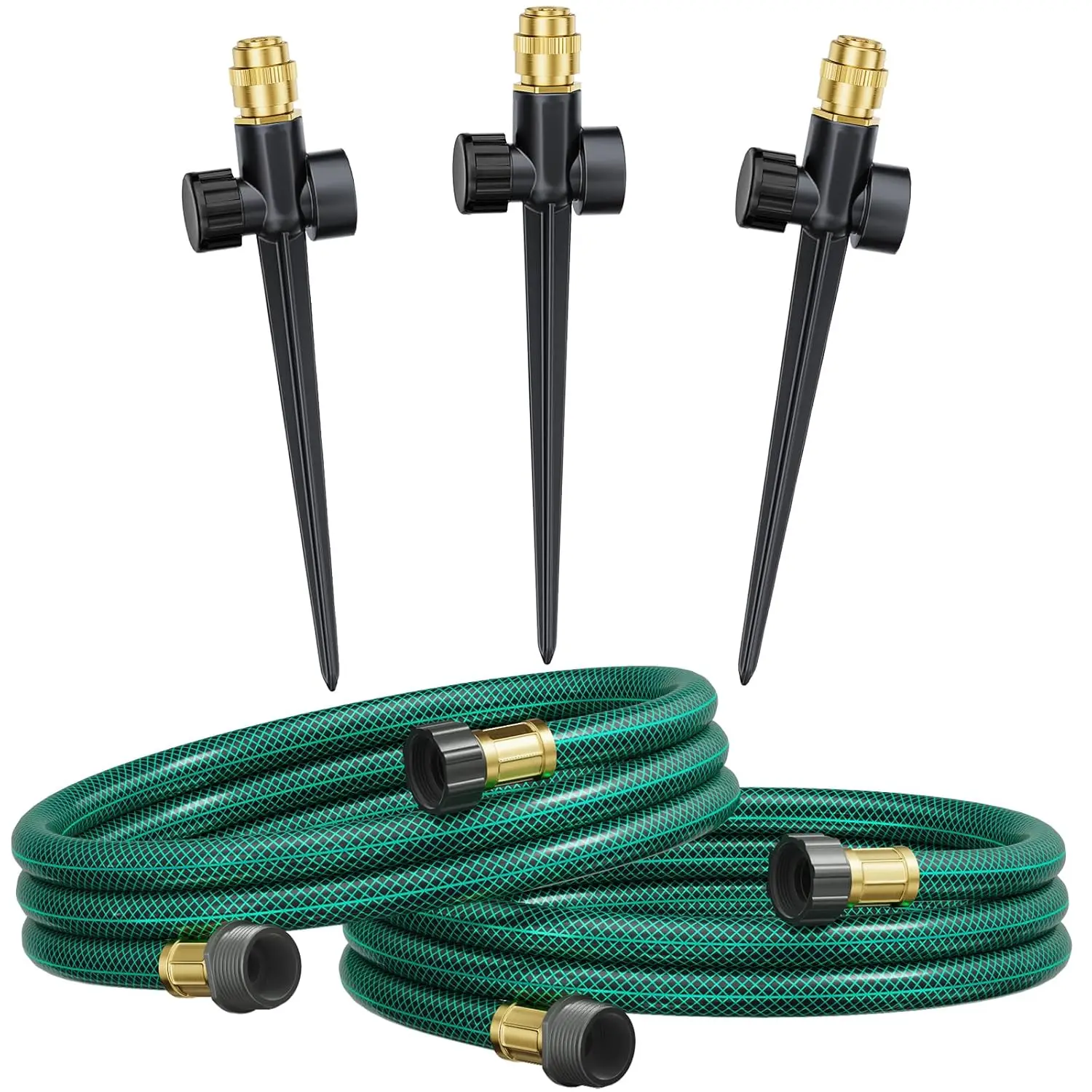 

Above Ground Irrigation Garden Sprinkler System, Metal Adjustable Lawn Sprinkler Set, 360 Degree Large Area Coverage Irri