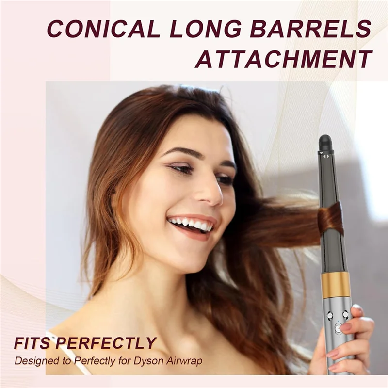 ABZA-0.78In-1.4In Conical Long Barrels Attachment For Dyson Airwrap HS01 HS05 20MM-36MM Auto-Wrap Curling Iron Curlers