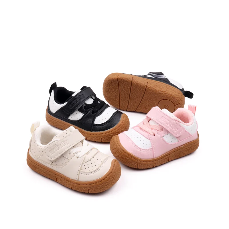 Baby Shoes High Quality Toddler 1-5 Years Rubber Sole Anti-slip Soft PU for Boys and Girls Spring and Autum Style Ooydoor BM06