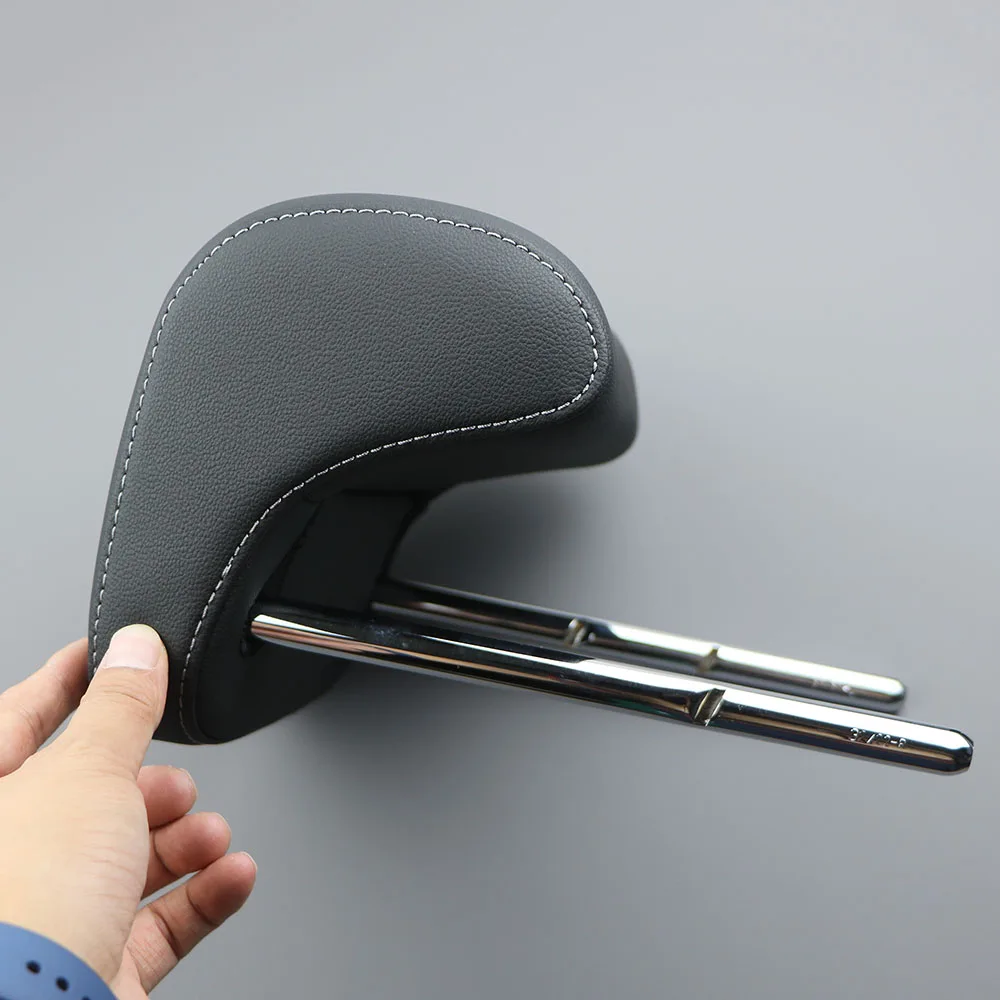 Black Rear Row Seat Headrest Low Profile Head Rest Grey Thread For VW Golf GTI MK7/7.5 2013-2021