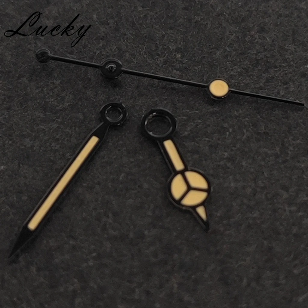 High Quality Retro NH35 Black Orange Hands Green Luminous Watch Hands Fit NH35/NH36/4R/7S Movement Watches Pointers