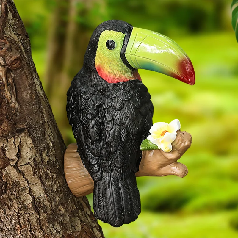 Creative imitation animal bird toucan resin model villa garden home outdoor balcony decoration tree hanging decoration Y3