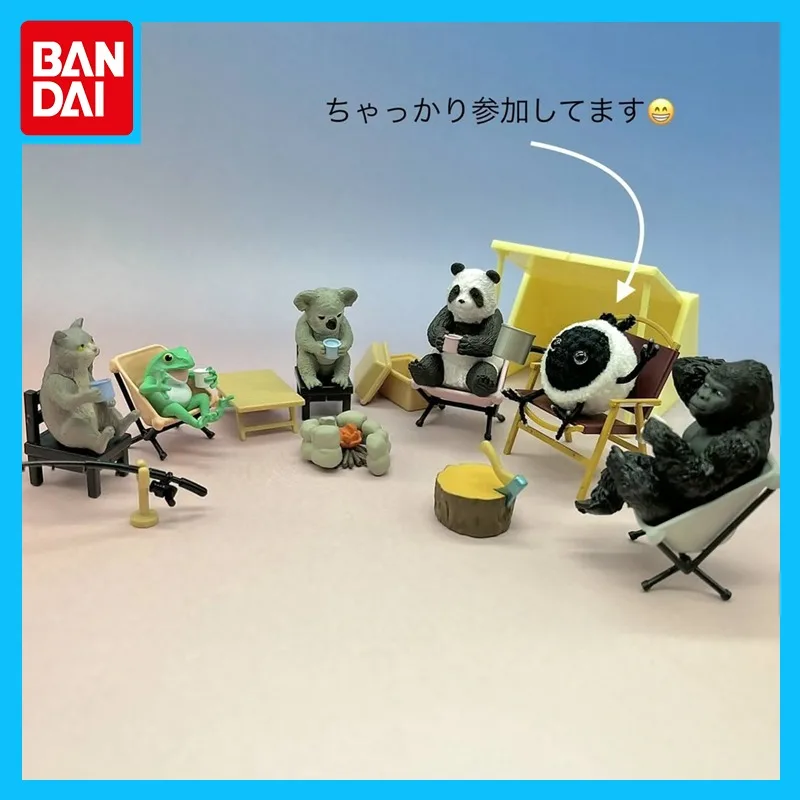 

Bandai Original Gashapon Animal Camping P5 Anime Figure Panda Frog Orangutan Action Figure Toys for Boys Girls Kids Gift