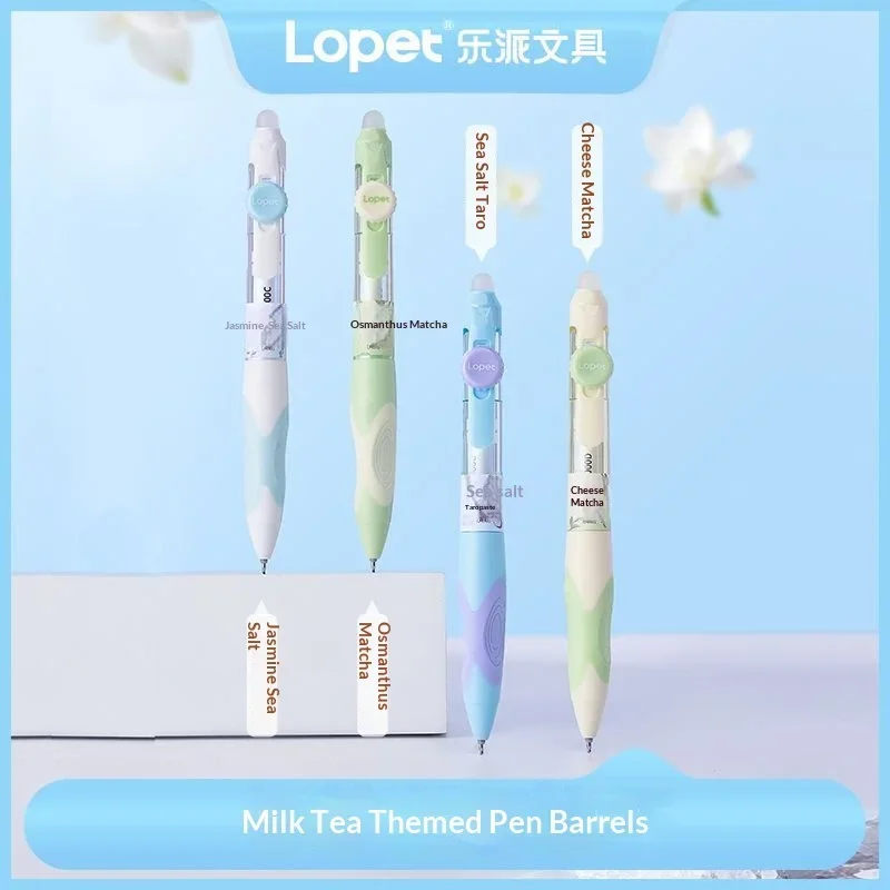 4pcs/Set ​Lopet Thermo-Erasable Gel Pen,0.5mm Black/Blue Ink Retractable Tip Aesthetic Design for School Office&Journaling Plan