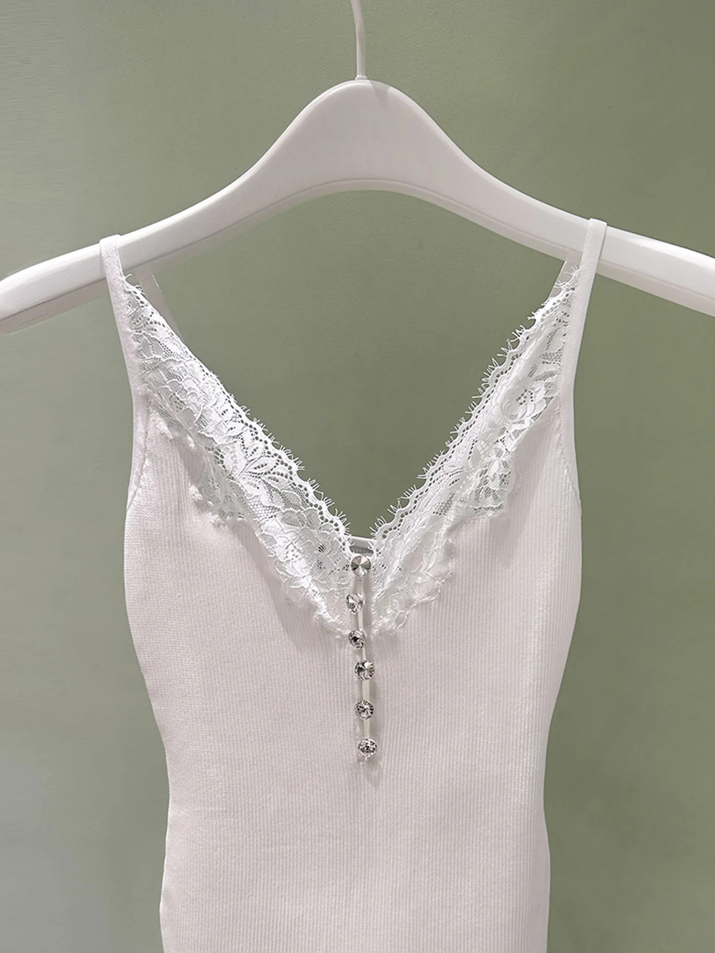 

High-End Lace Knit Vest Top Women's Summer Hepburn Sle SP Home South Oil Faionable Commute Slim Fit ort Length