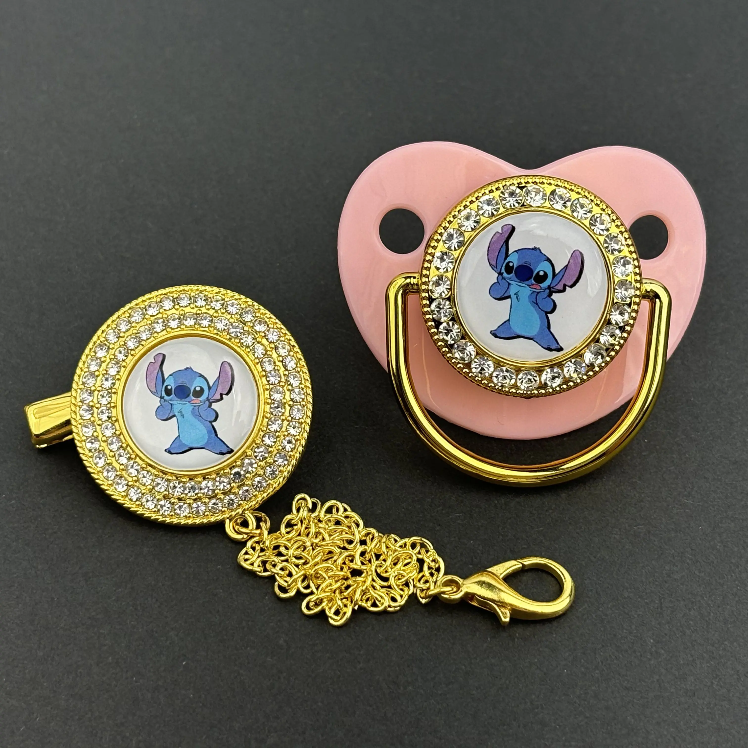 

BlingBling baby pacifier and BPA-free baby imitation breast milk nipple pacifier with cartoon print baby shower gift