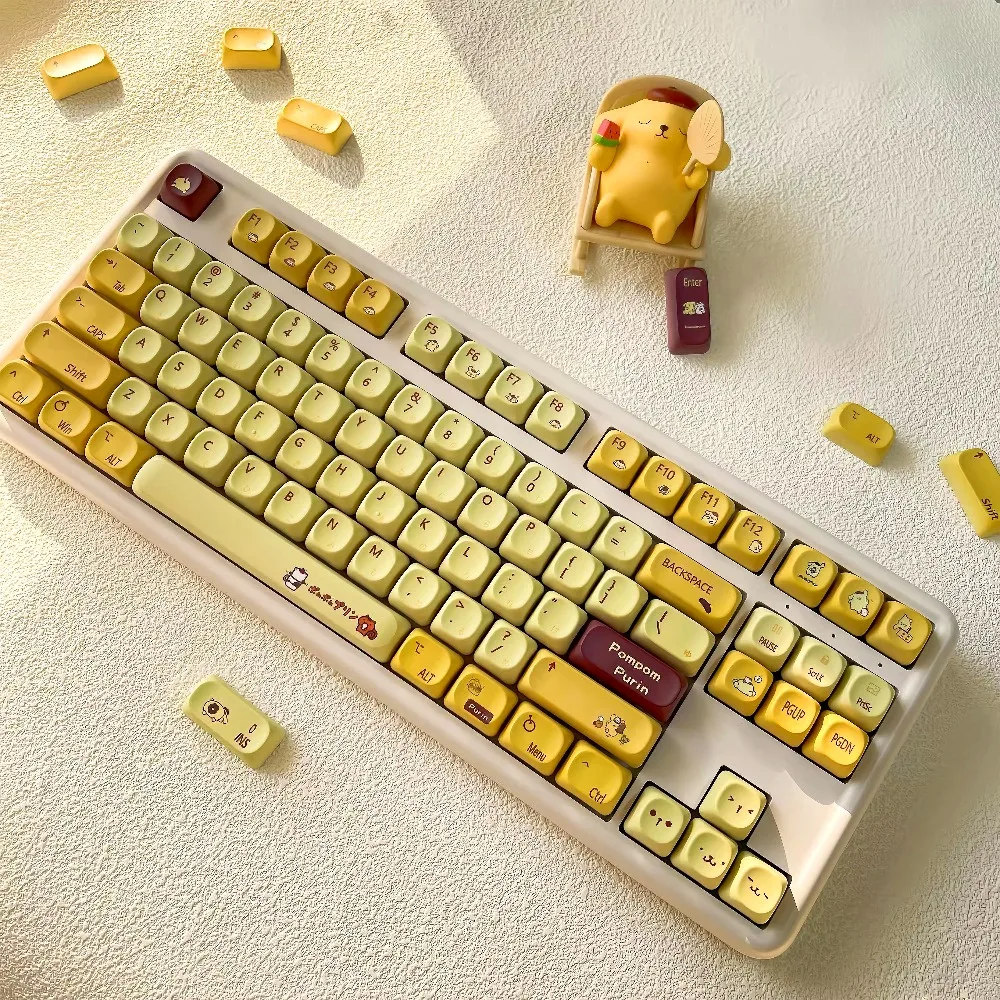 

Колпачки для клавиш Pudding Dog PBT, 5-сторонние сублимационные прозрачные колпачки для механической игровой клавиатуры | Коллекция аниме