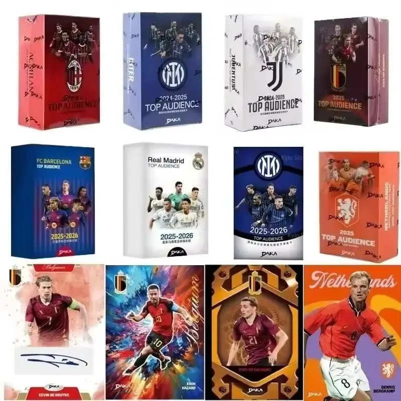 Tarjetas Coleccionables Daka 2025-2026, Edición Limitada, Manchester United, Juventus, AC Milan, Inter de Milán, Estrellas del Fútbol, Caja de Regalo Oficial