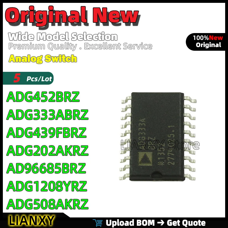 

5pcs SOIC-16 ADG452BRZ ADG333ABRZ ADG439FBRZ ADG202AKRZ AD96685BRZ ADG1208YRZ ADG508AKRZ Analog Switch New Original