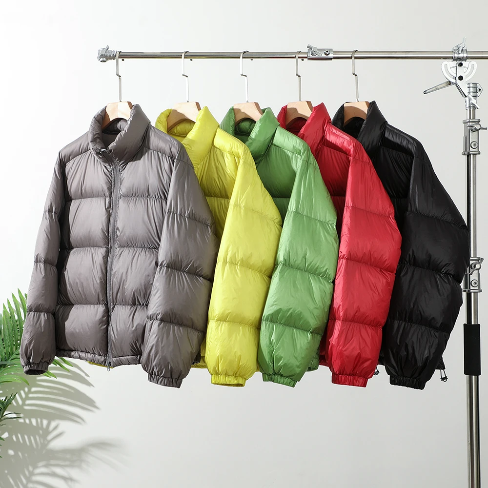 

Тонкий, пушистый! Легкий и теплый! Зимняя ветрозащитная куртка-пуховик для пар с воротником-стойкой, утепленная, верхняя одежда