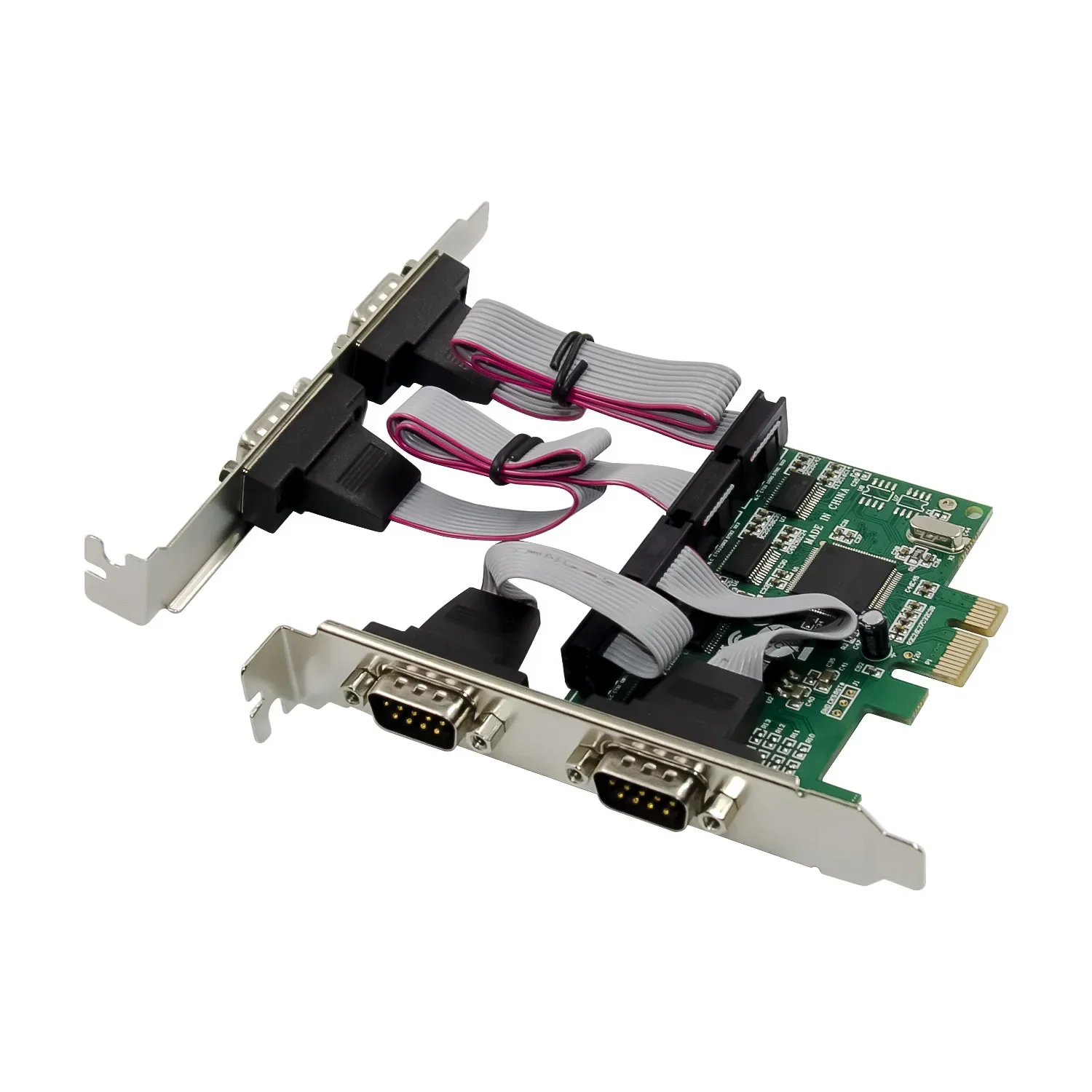 

4 Port Serial PCI Express Expansion Card RS232 Com 9 Pin Serial Card PCIE Riser Converter Adapter for Windows Linux WCH384 Chip