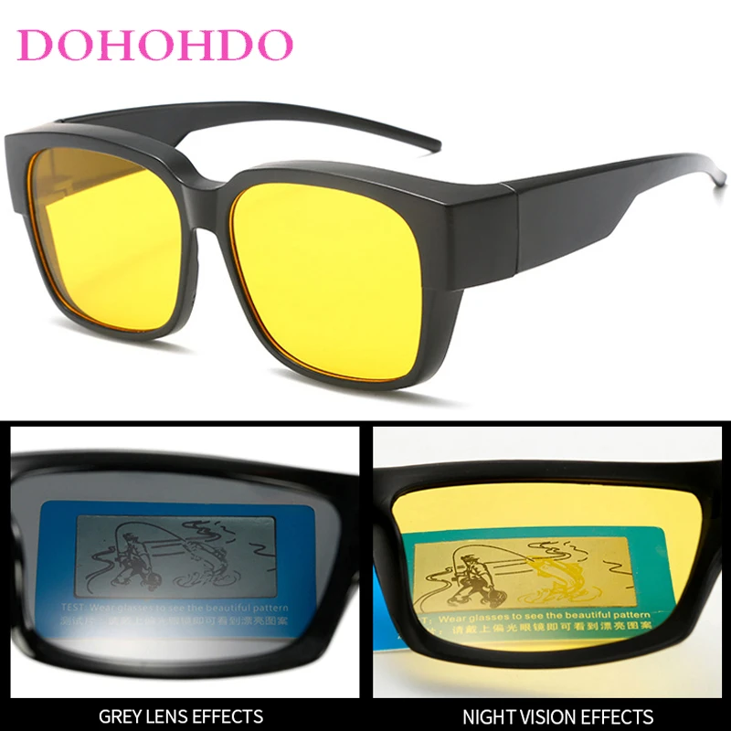 الكلاسيكية مربع القيادة للرؤية الليلية كليب على النظارات الشمسية النساء المضادة للوهج الرجال النظارات في الهواء الطلق الاستقطاب نظارات الذكور UV400 Okulary #2