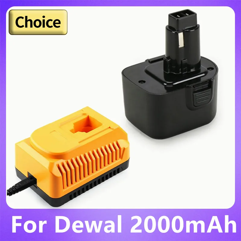 

12 В, 100% 2000 мАч, аккумулятор для инструментов Dewalt DE9074 DC9071 DE9037 DE9071 DE9075 DW9071 DW9072 DW9074 DC727 DC756, электроинструмент + зарядное устройство