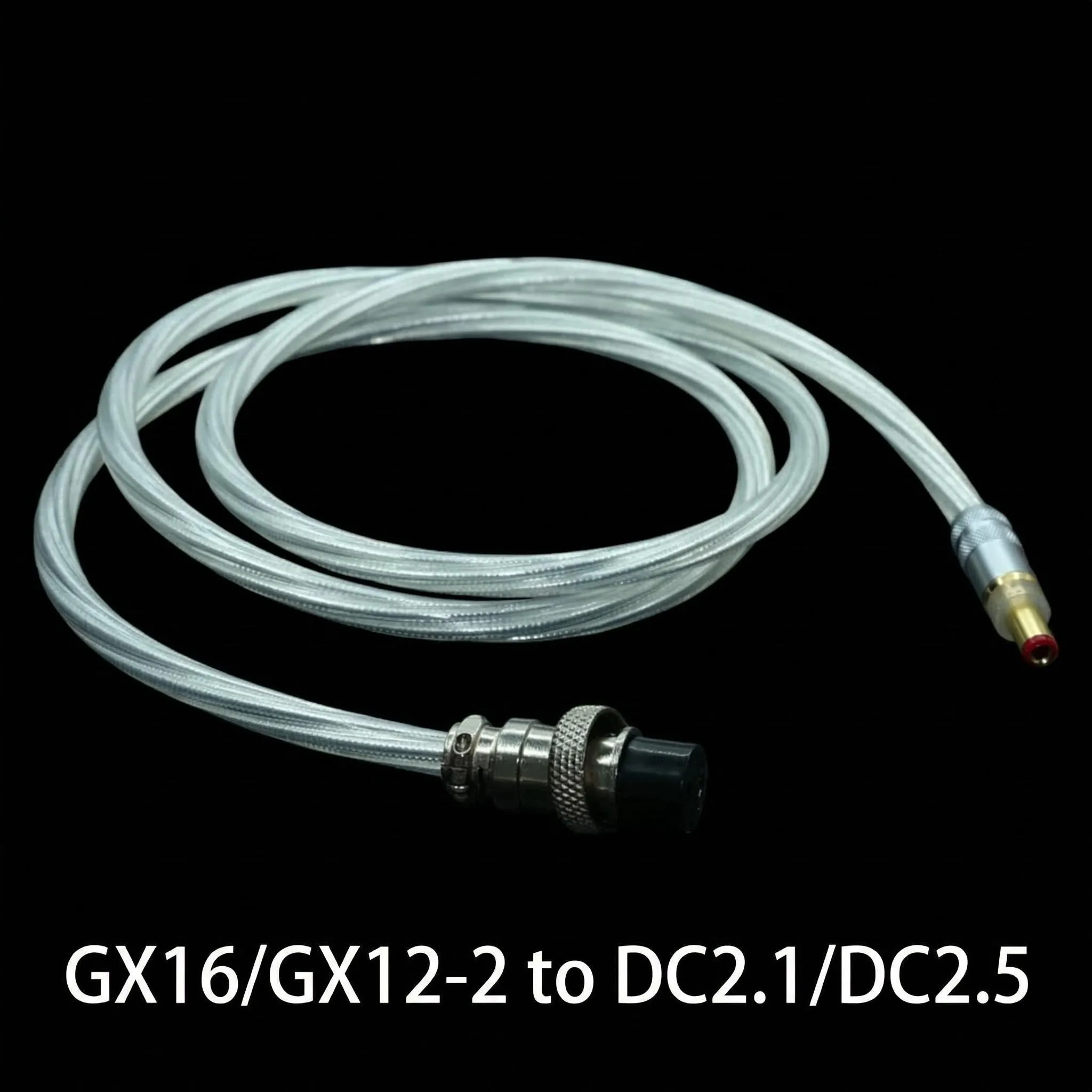 

Кабель питания Aouyade HiFi 7N OCC с серебряным покрытием, разъемы GX16 2Pin и GX12 2Pin на DC 5.5x2.1мм/2.5мм для линейных блоков питания