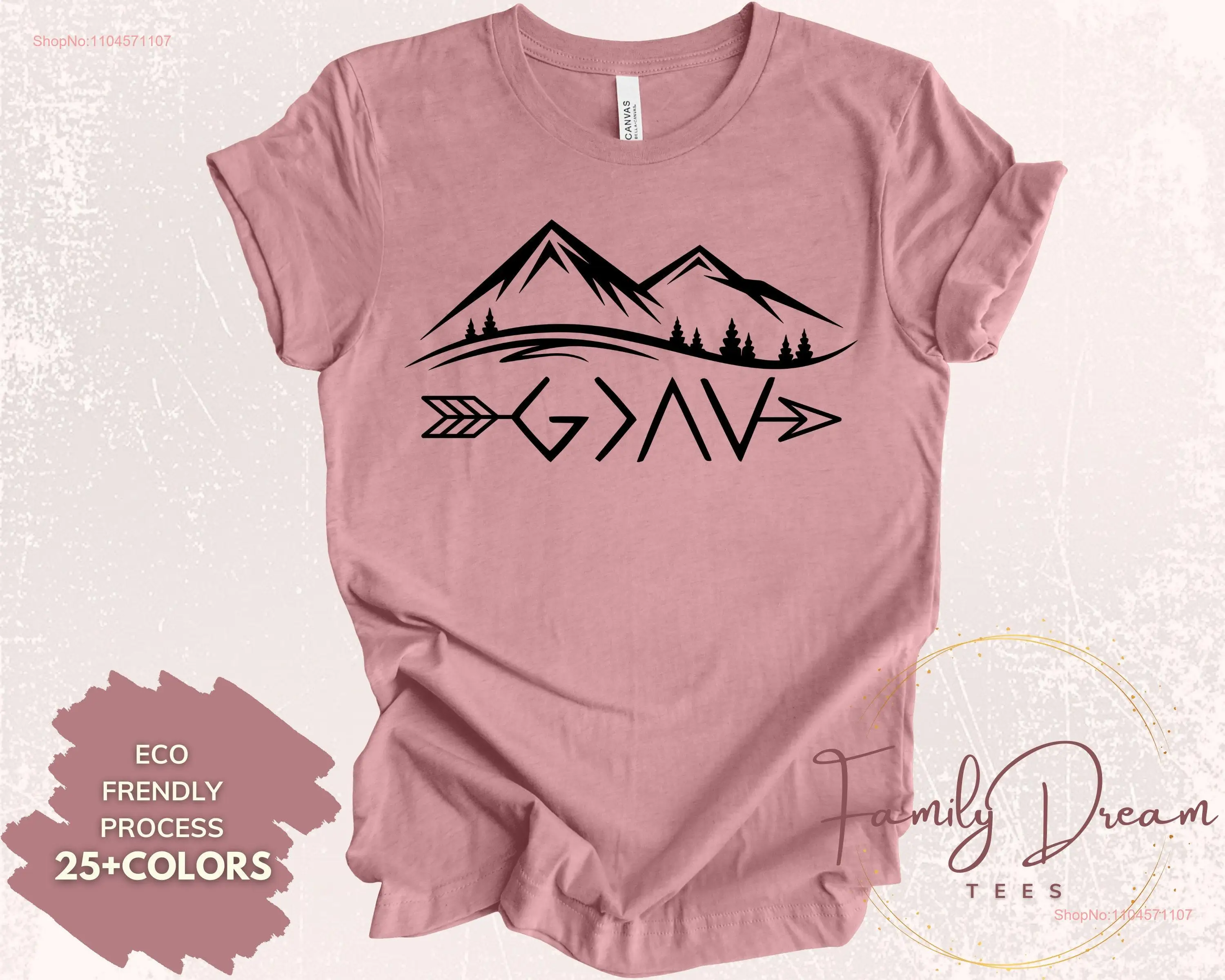 

God is Greater than The Highs and Lows T Shirt Jesus Christian Faith Based Apparel Religious Clothing Bible Lover