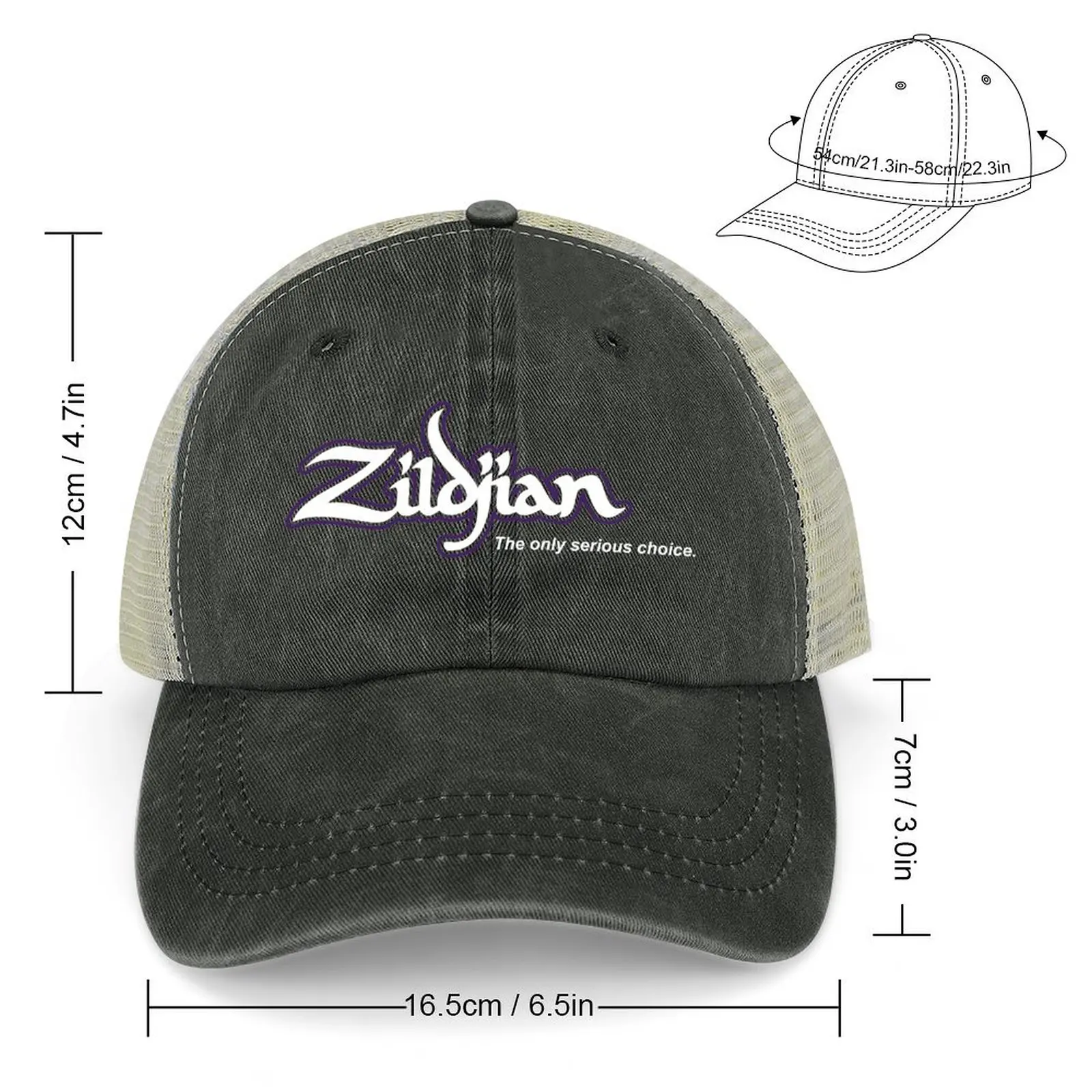 Zildjian Logo Seriuos Cowboy Hat Hip Hop Trucker Hat Hat Baseball Cap Thermal Visor Golf Women Men\'s