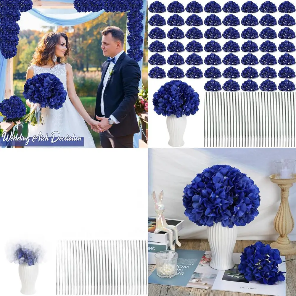 

Искусственные гортензии королевского синего цвета с стеблями для свадебных арок, украшения столов, детских праздников и домашних вечеринок