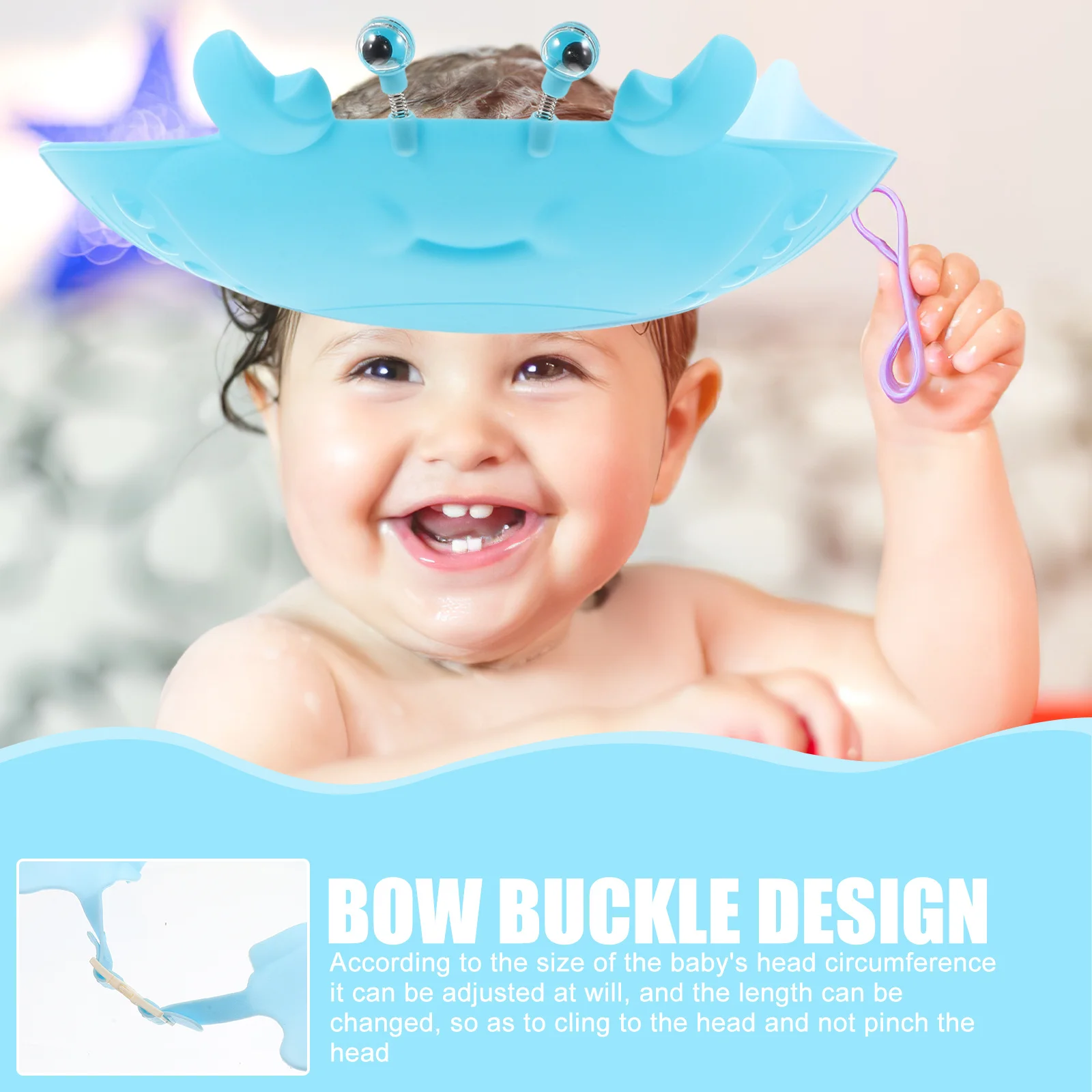 

Baby Bath Hat Waterproof Cartoon Adjustable Shampoo Cap Infant Showering Hair Wash Hat Kids Ear Protection Soft Hair Bath