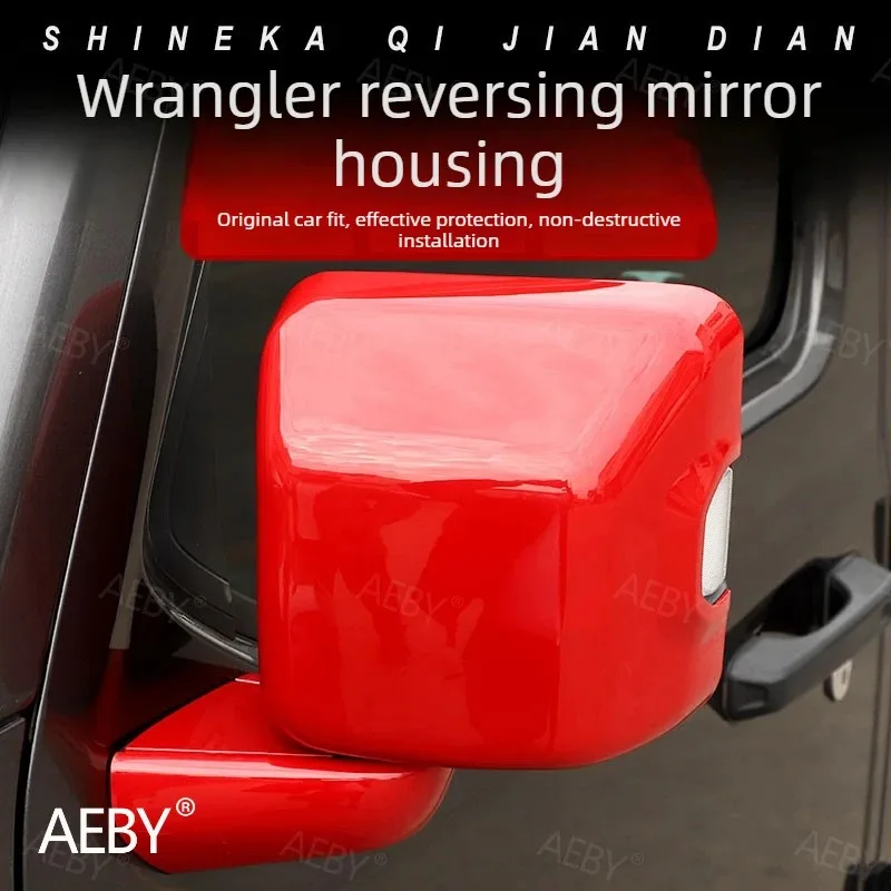 

For Jeep Wrangler 2018-2024 Reversing mirror housing modification,Pair of chrome rearview mirror caps,decorate,Car accessories