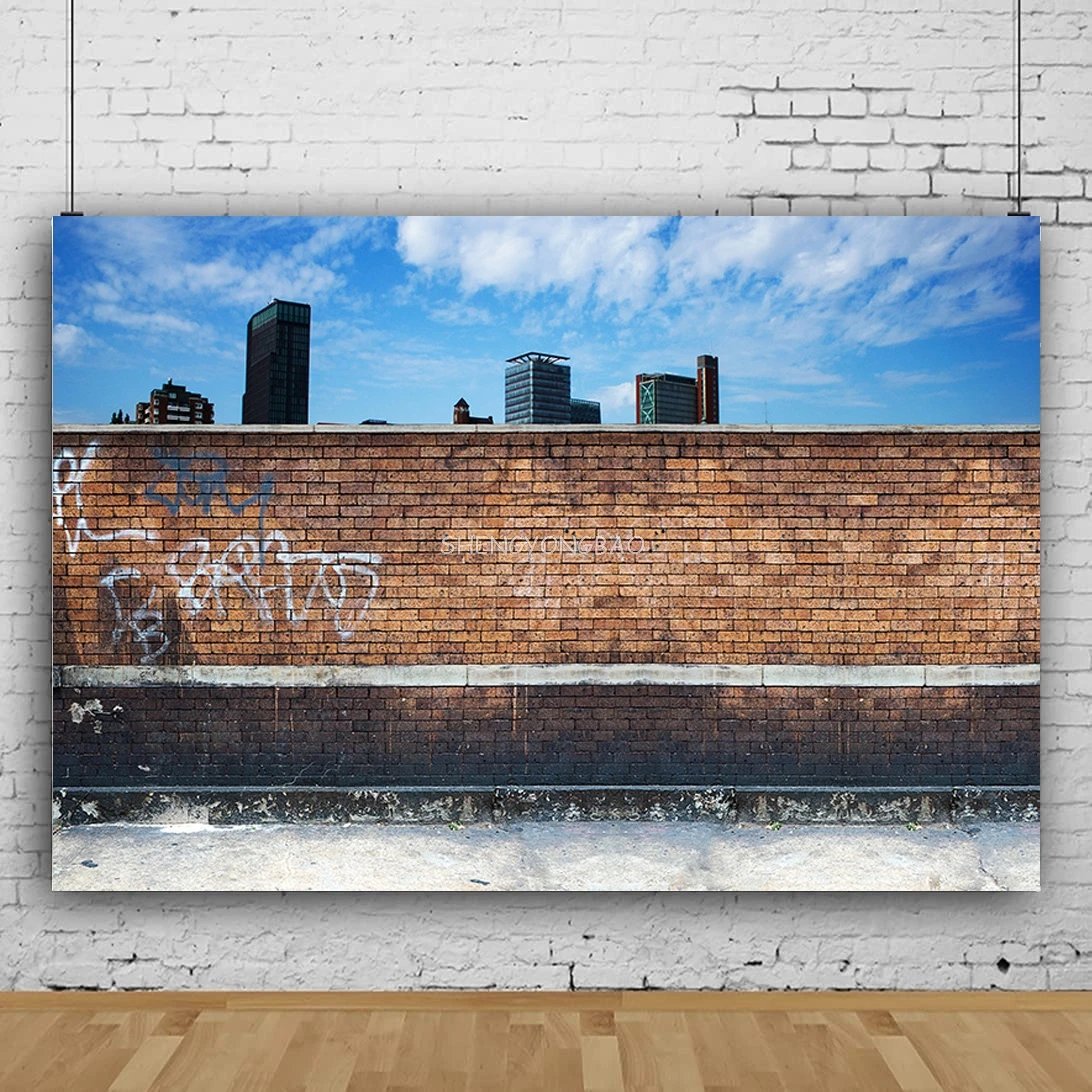 

SHENGYONGBAO Vinyl Custom Photography Backdrops Prop Brick Wall Graffiti Indoor Room Theme Photo Studio Background ZQQ-02