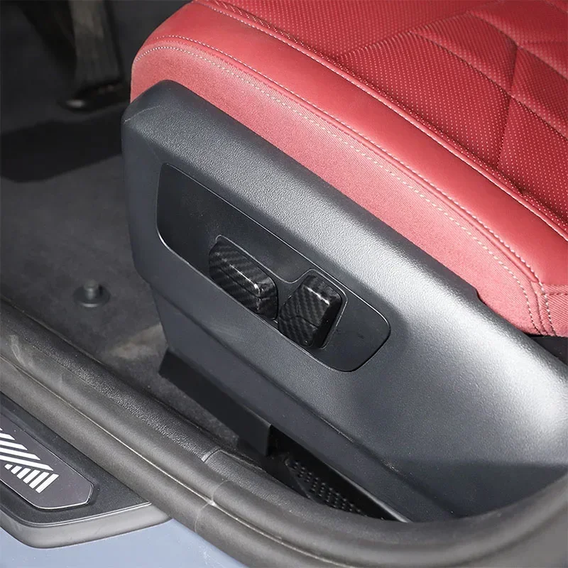 

For BMW 5 Series G60 2024-2025 ABS Carbon Fiber Car Seat Adjust Button Trim Cover Interior Car Accessories